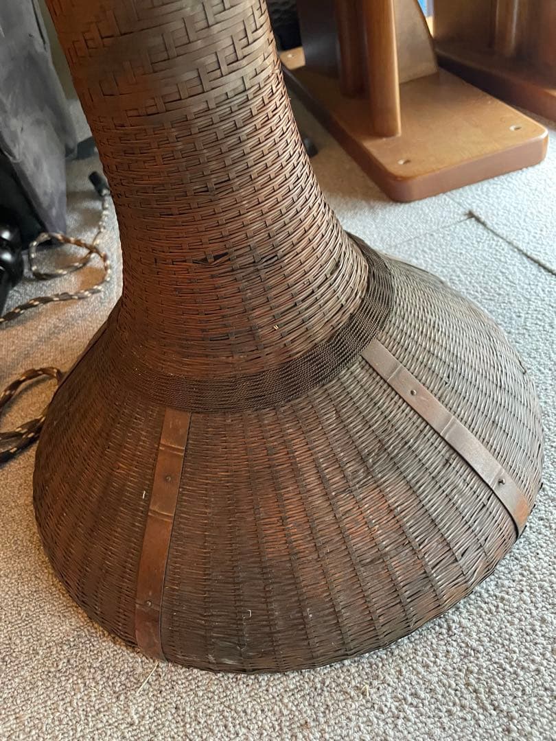 ミッドセンチュリー ヴィンテージ 籐編み フロアランプ スタンドライト　当時物