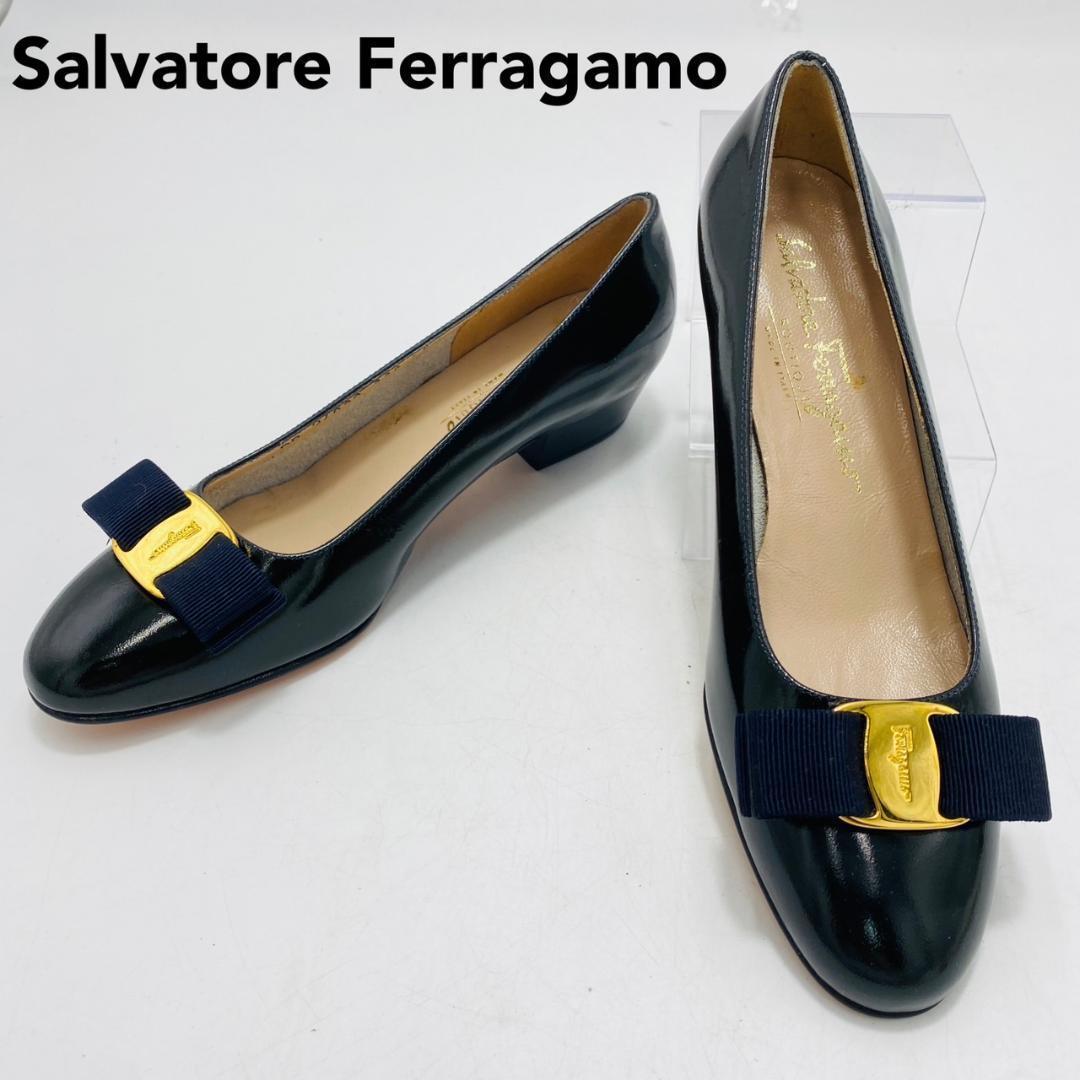 新品　Ferragamo　フェラガモ　ヴァラパンプス　リボン　5 1/2