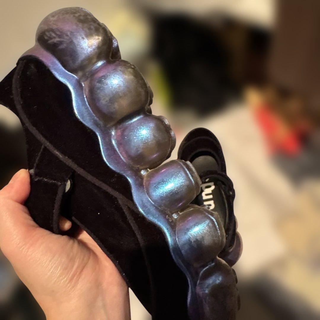 靴 grounds JEWELRY COCOON black velvet 24cm