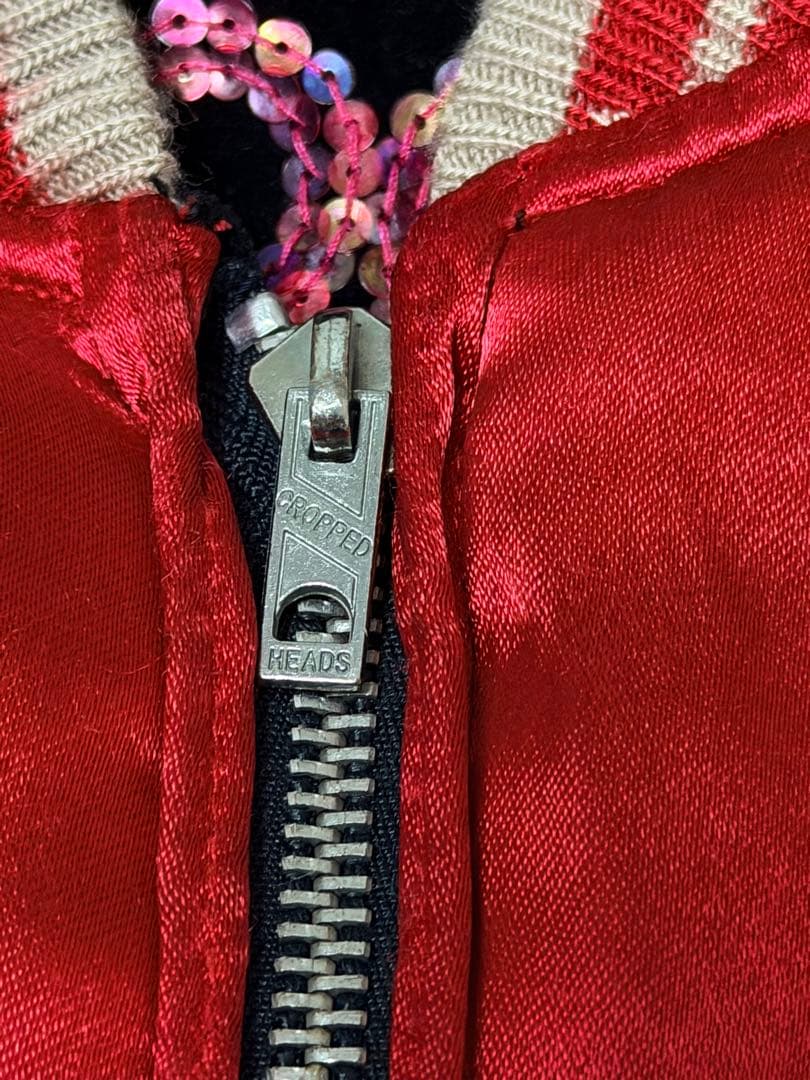 ２面用 別珍 Cropped Heads スカル 日本 スカジャン unisex