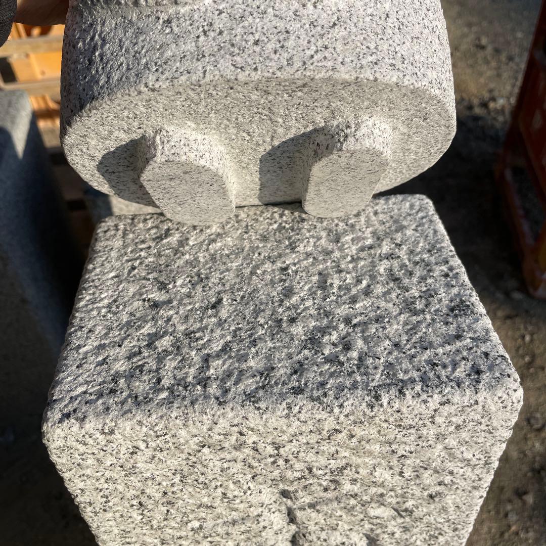 おかえり石柱　ケロちゃん　手作り　御影石　玄関先セット品