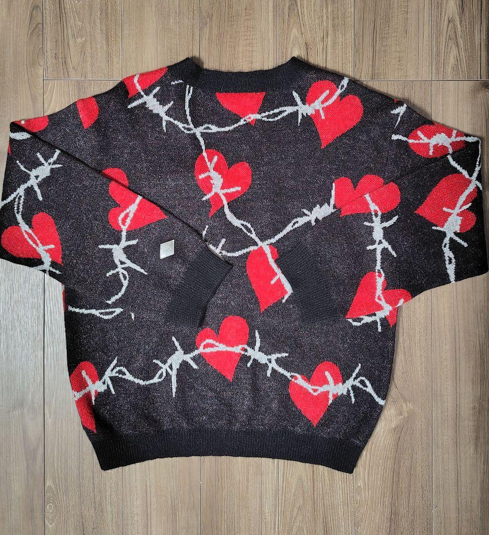 【極美品】el conductorH モヘアニットカーディガン ハート有刺鉄線