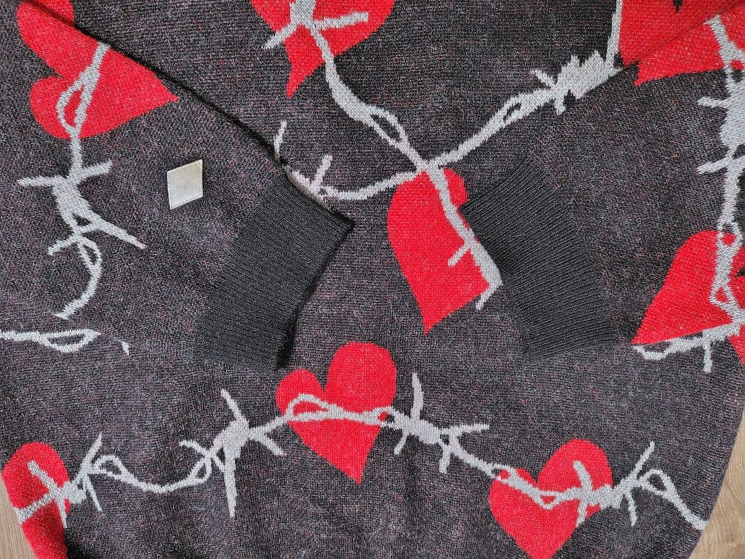 【極美品】el conductorH モヘアニットカーディガン ハート有刺鉄線