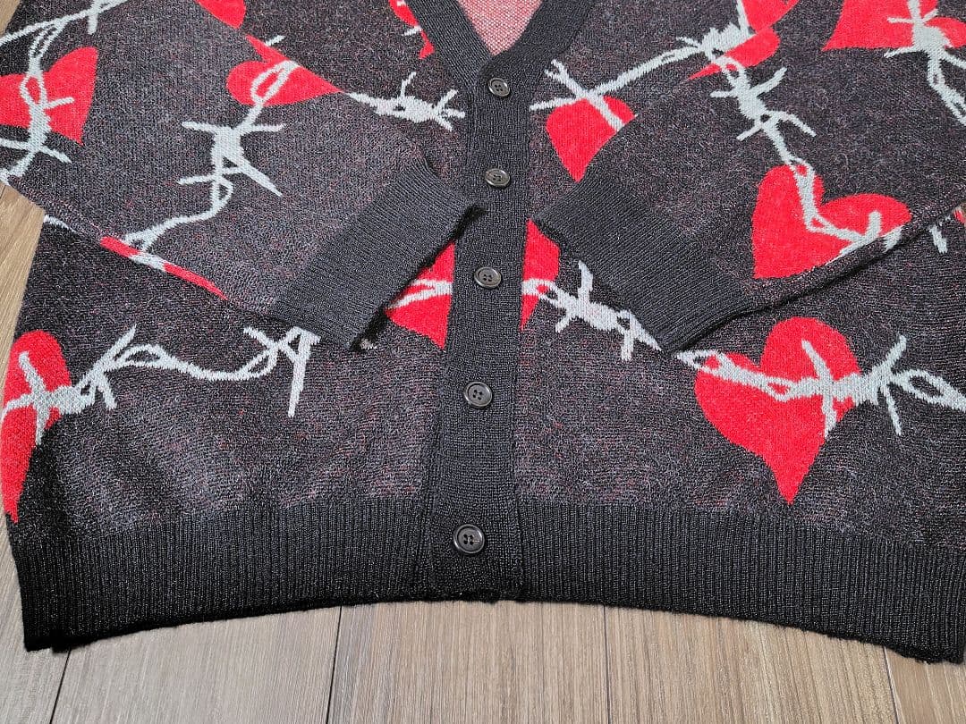 【極美品】el conductorH モヘアニットカーディガン ハート有刺鉄線