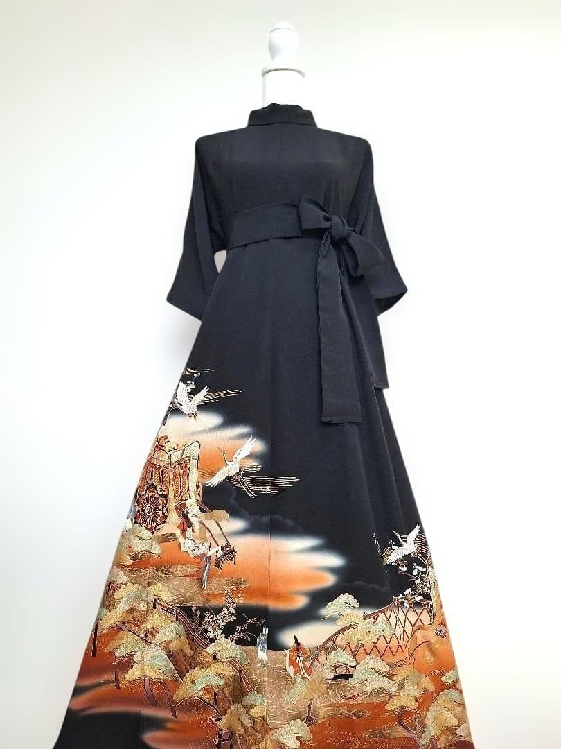 着物リメイクワンピース3612