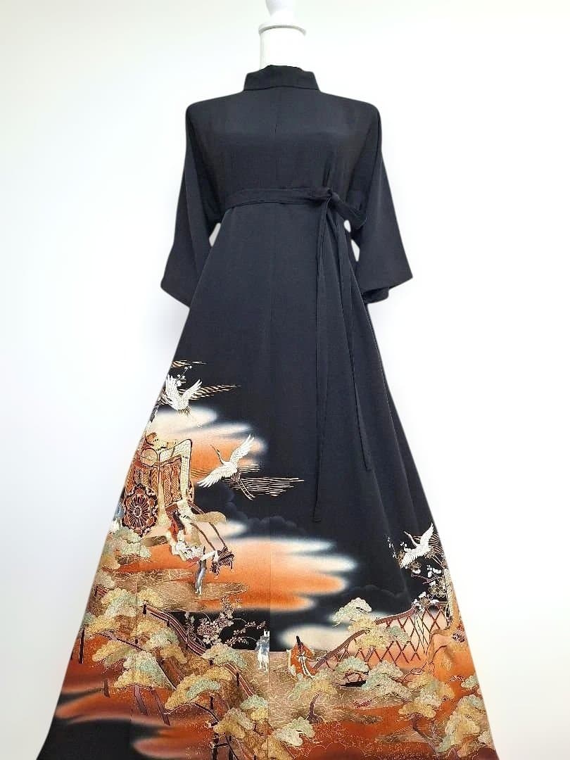 着物リメイクワンピース3612