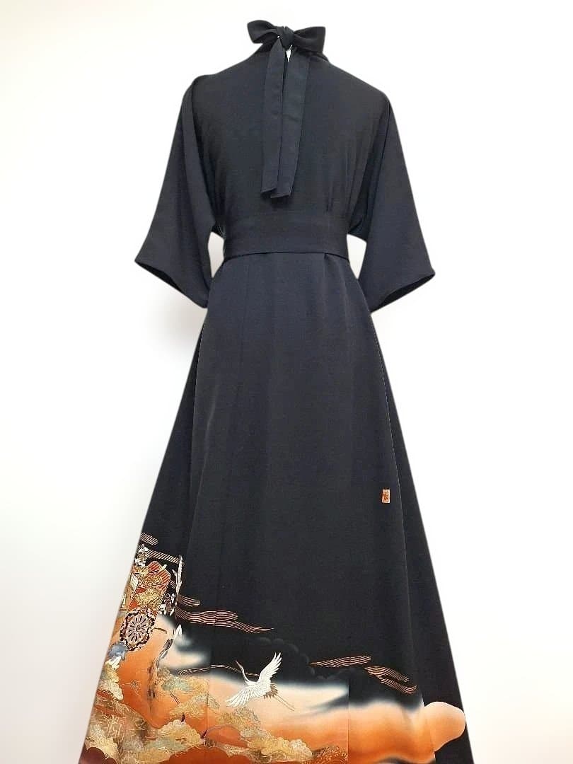 着物リメイクワンピース3612