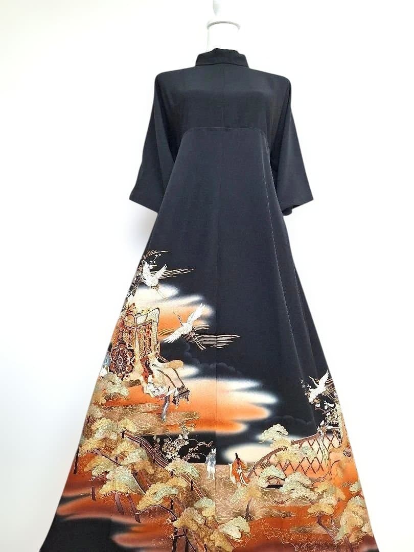 着物リメイクワンピース3612