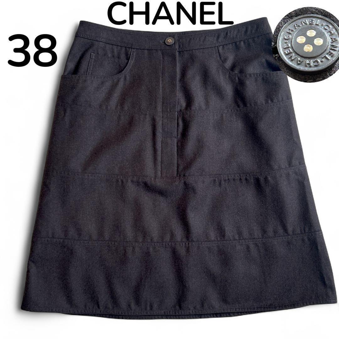 スカート CHANEL 02A Cashmere Blend Skirt Black 38