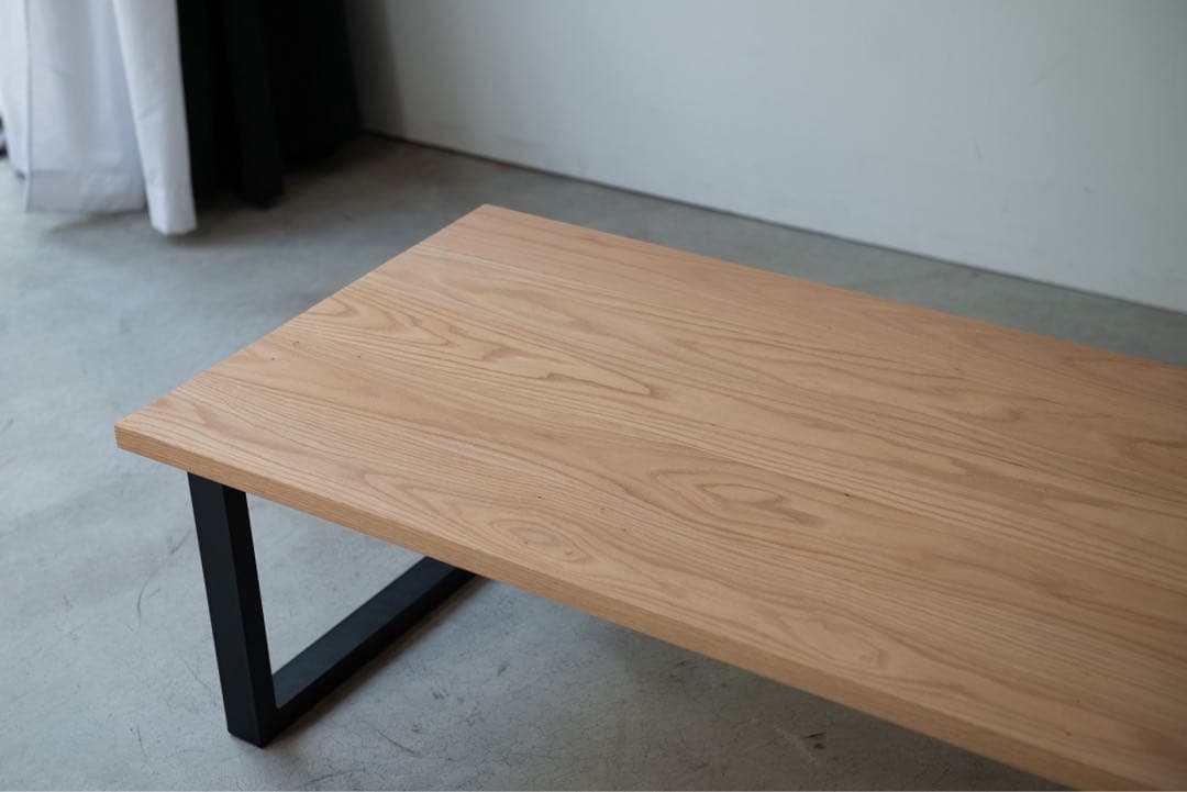 天然無垢タモ　長方形テーブル　1200×600mm