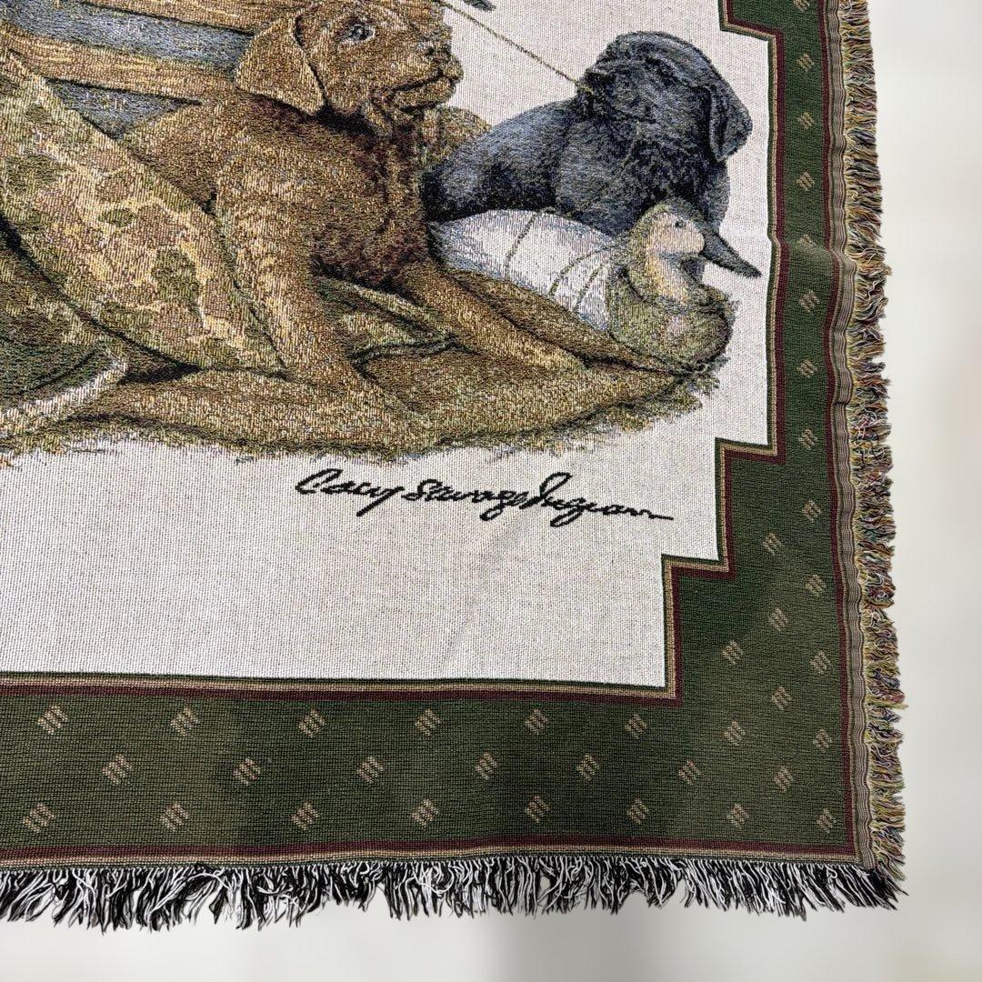 犬　カモ　マルチカバー　ソファカバー　ヴィンテージラグ　133x173