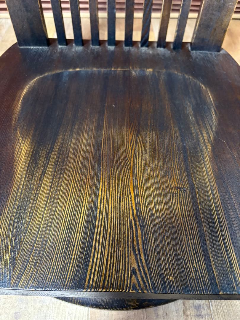 回転座椅子　無垢　和モダン　和室　タモ材　オーク材　②