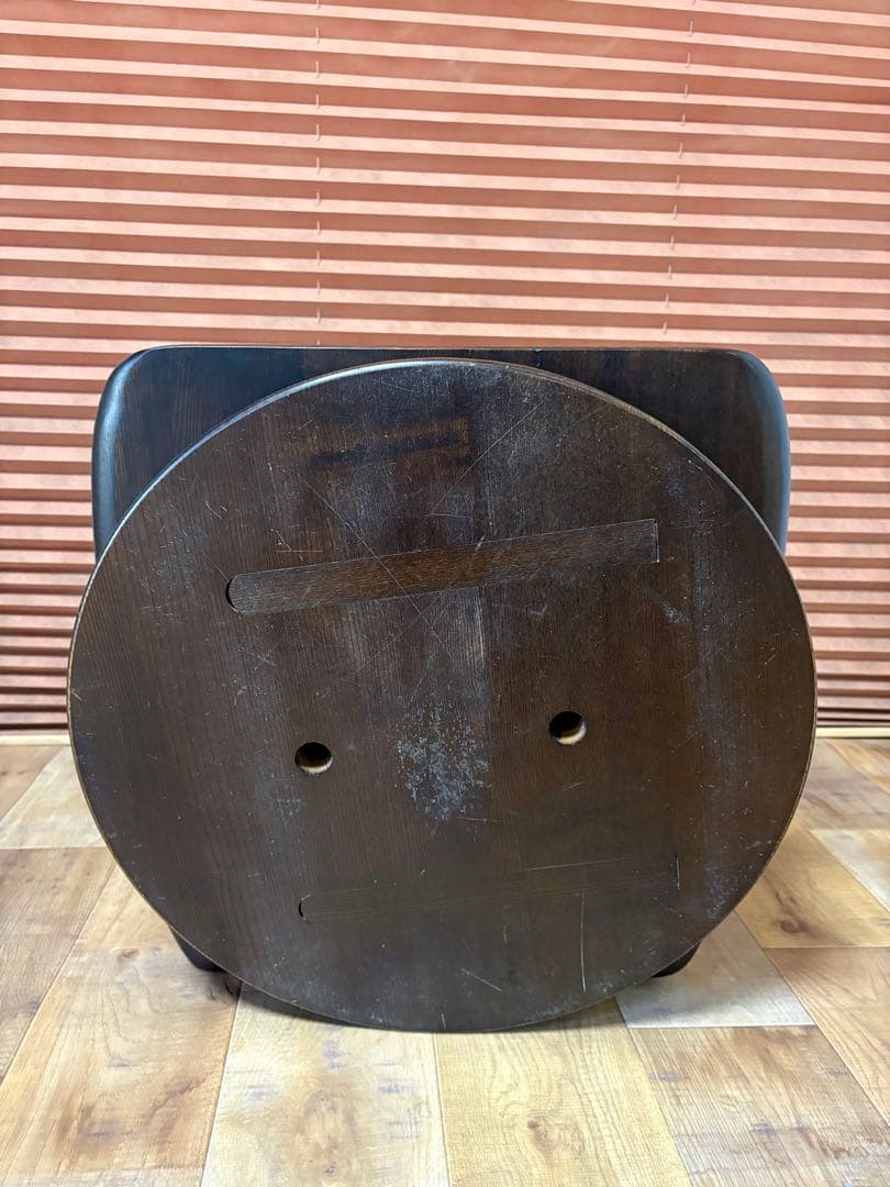 回転座椅子　無垢　和モダン　和室　タモ材　オーク材　②