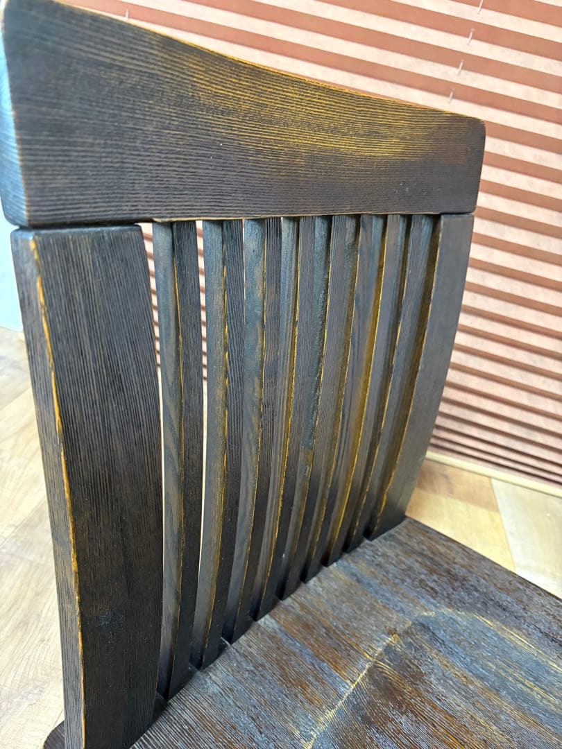 回転座椅子　無垢　和モダン　和室　タモ材　オーク材　②