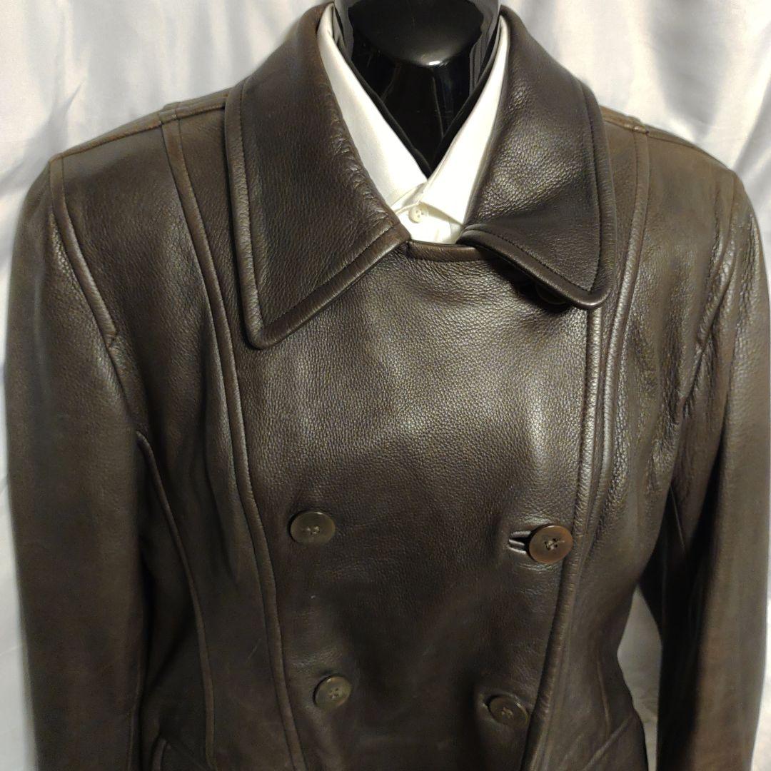 希少 80s 90s レザーダブルコート USA製 コレクションライン