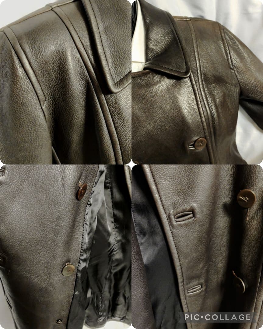 希少 80s 90s レザーダブルコート USA製 コレクションライン