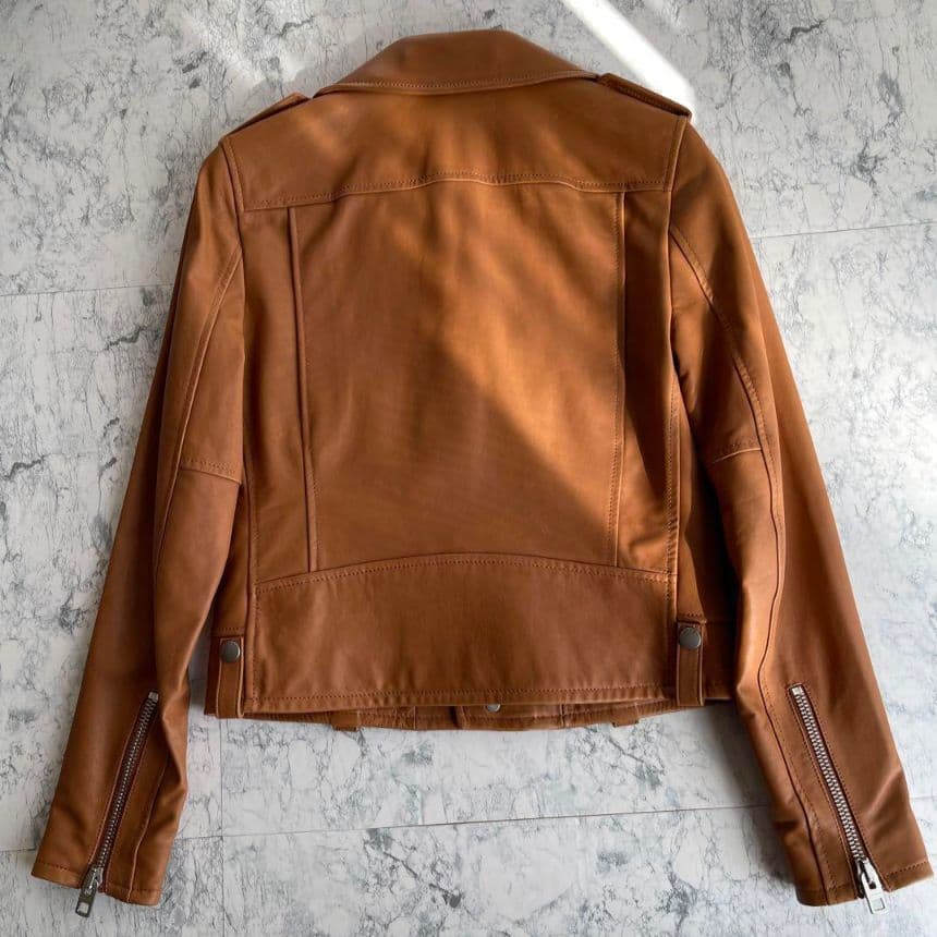 あーたちゃ　コーチ　ダブルライダースジャケット　本革　レザー　ブラウン