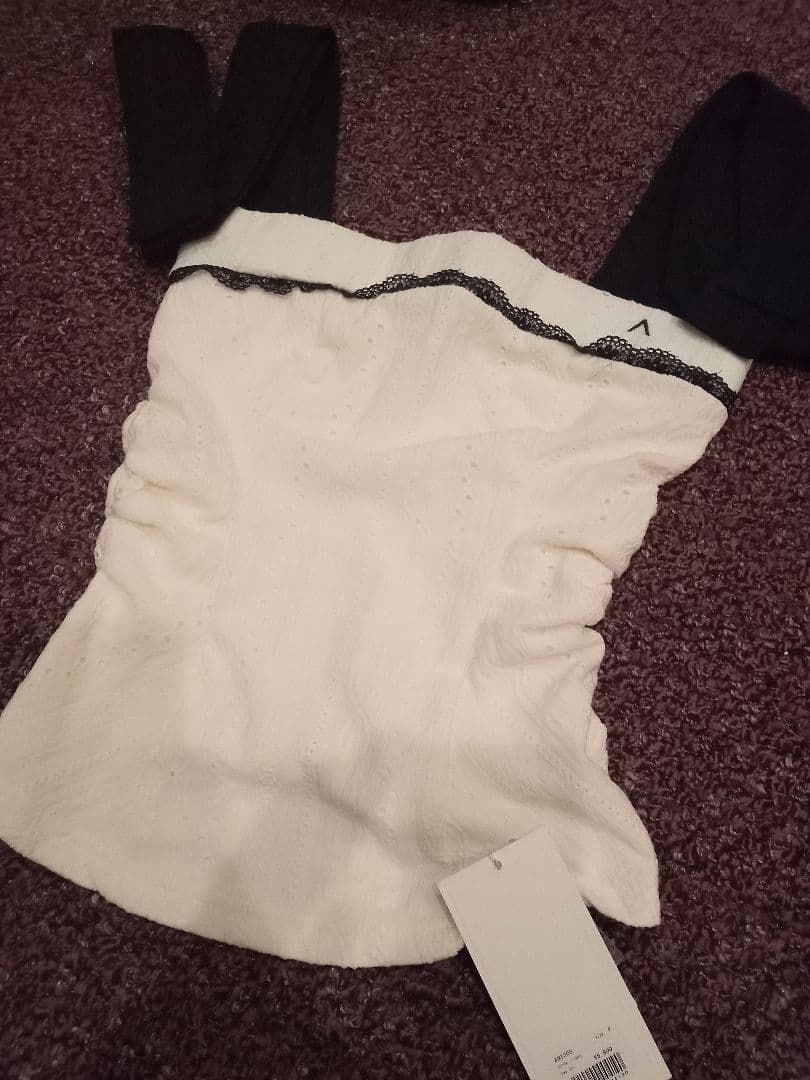 トップス andmary Samantha ribbon tops ivory