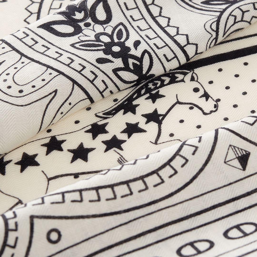 ⭐︎新品未使用⭐︎ エルメス　カレジェアン　シュヴァル・ドゥ・クール　140 白黒