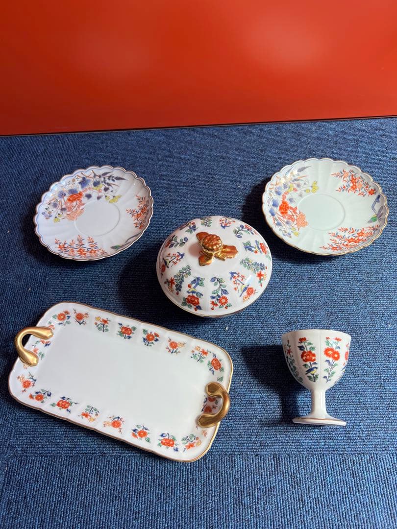 1011 其泉　色絵草花文　梅菊文　まとめ売り　金彩　未使用