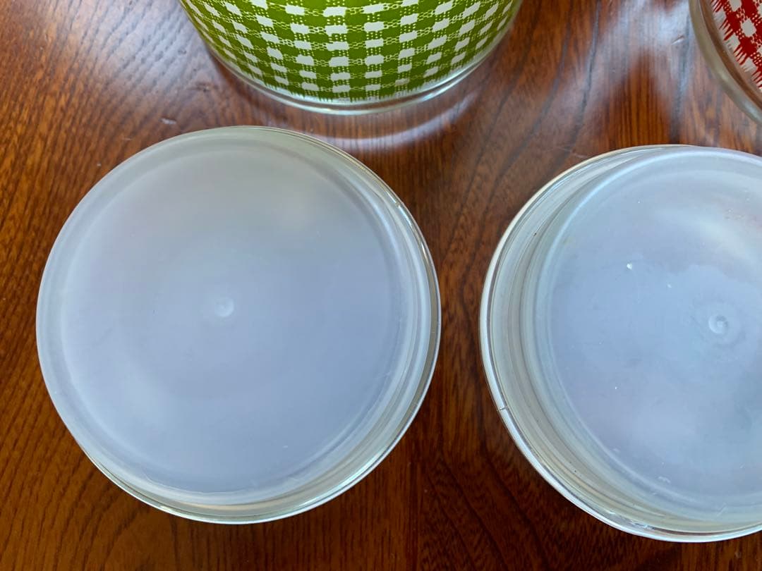 Fire-King ファイヤーキング ギンガムチェック キャニスター3色セット