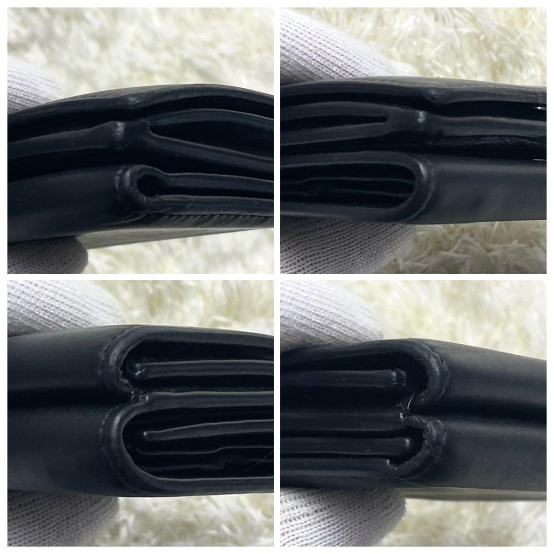 バレンシアガ エブリデイ 三つ折り財布 コンパクト シボ皮 ブラック