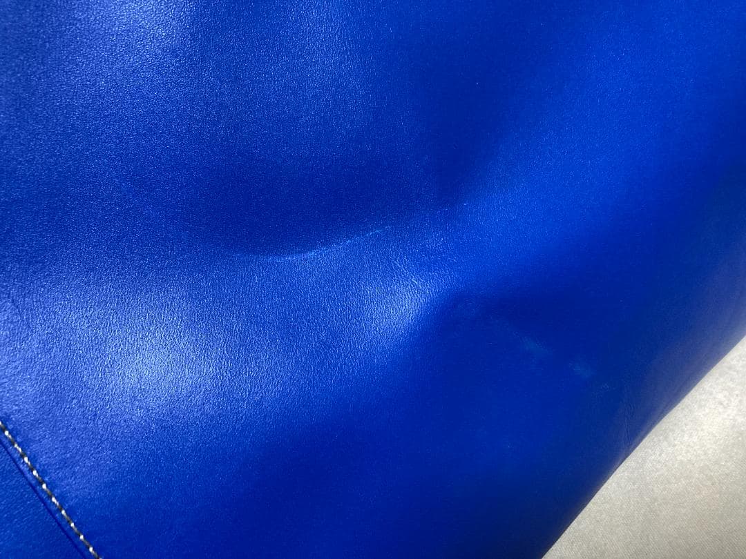 未使用傷有り ボルドリーニ セレリア 牛革 希少ブルー トートバッグ 6853