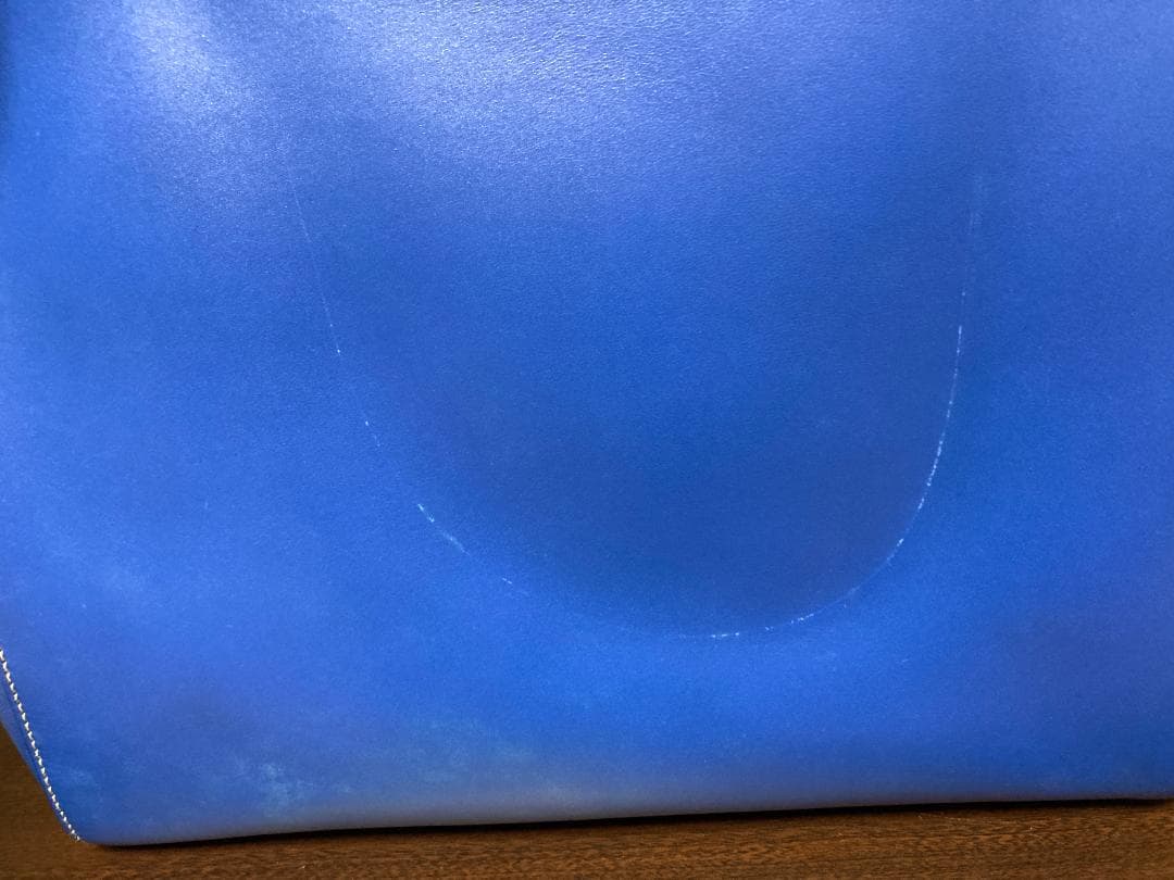 未使用傷有り ボルドリーニ セレリア 牛革 希少ブルー トートバッグ 6853