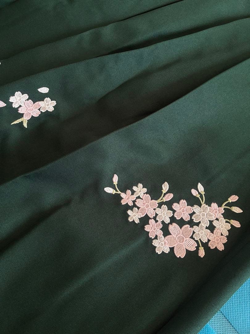 キャサリンコテージ　袴セット　160 椿ブラック×緑袴　160サイズ