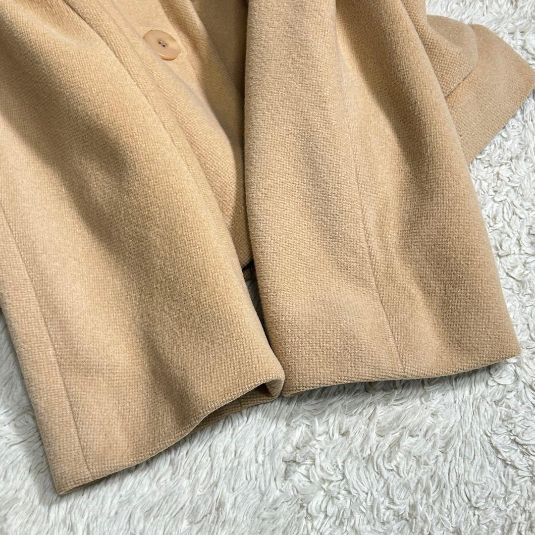 ビンテージ Burberrys アンゴラ カシミヤ混ノーカラーコート ベージュ