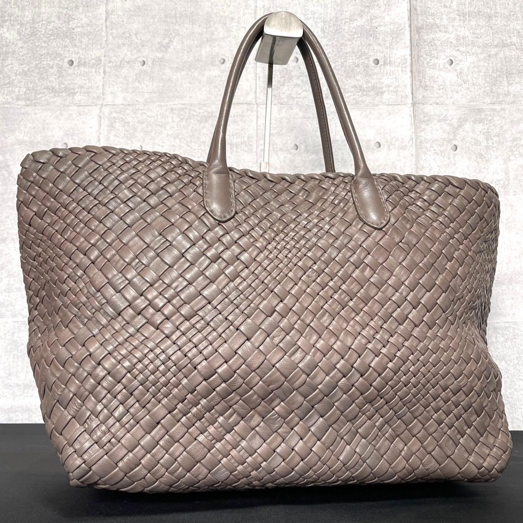 専用品FALORNI イントレチャート トープ レザー ハンドバッグ定19万