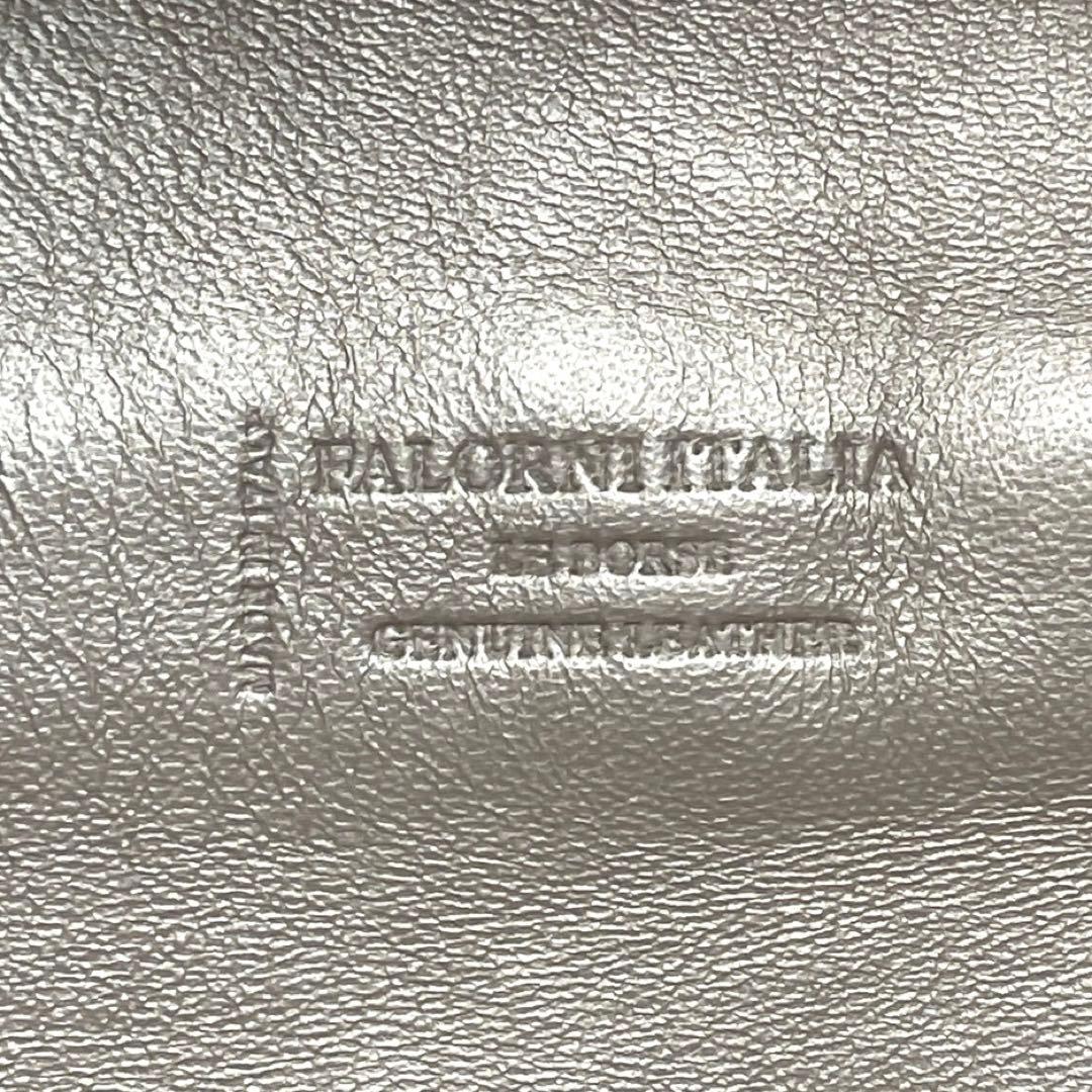 専用品FALORNI イントレチャート トープ レザー ハンドバッグ定19万