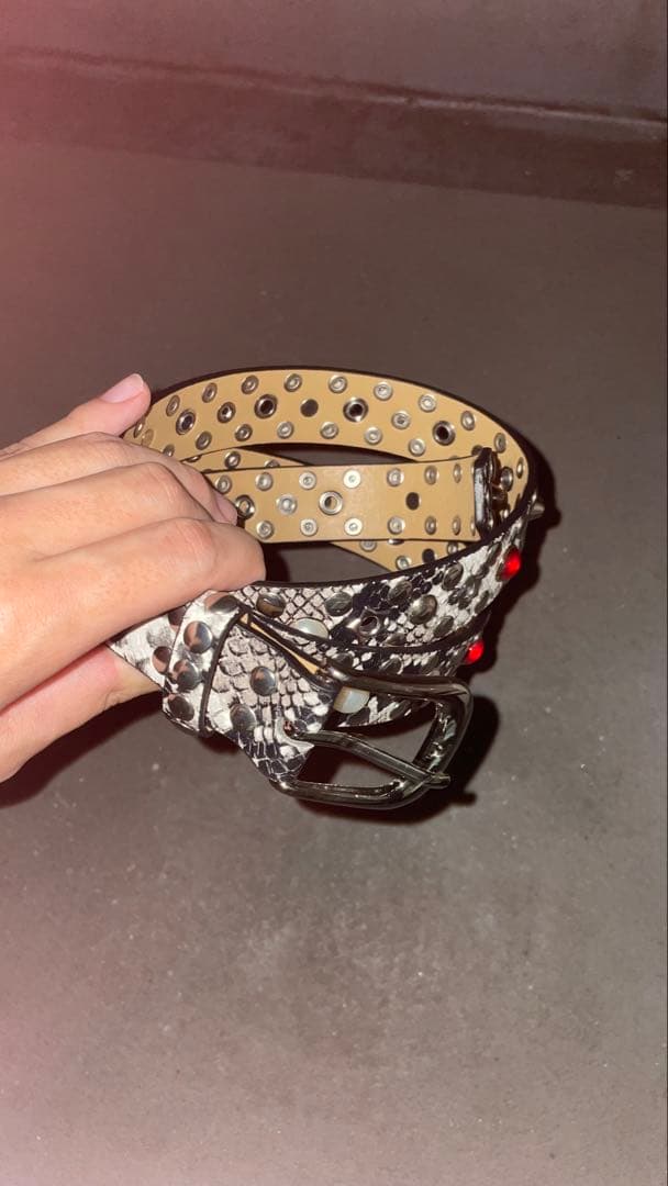 JADED LONDON スネーク柄 スタッズベルト 最安値 即日発送