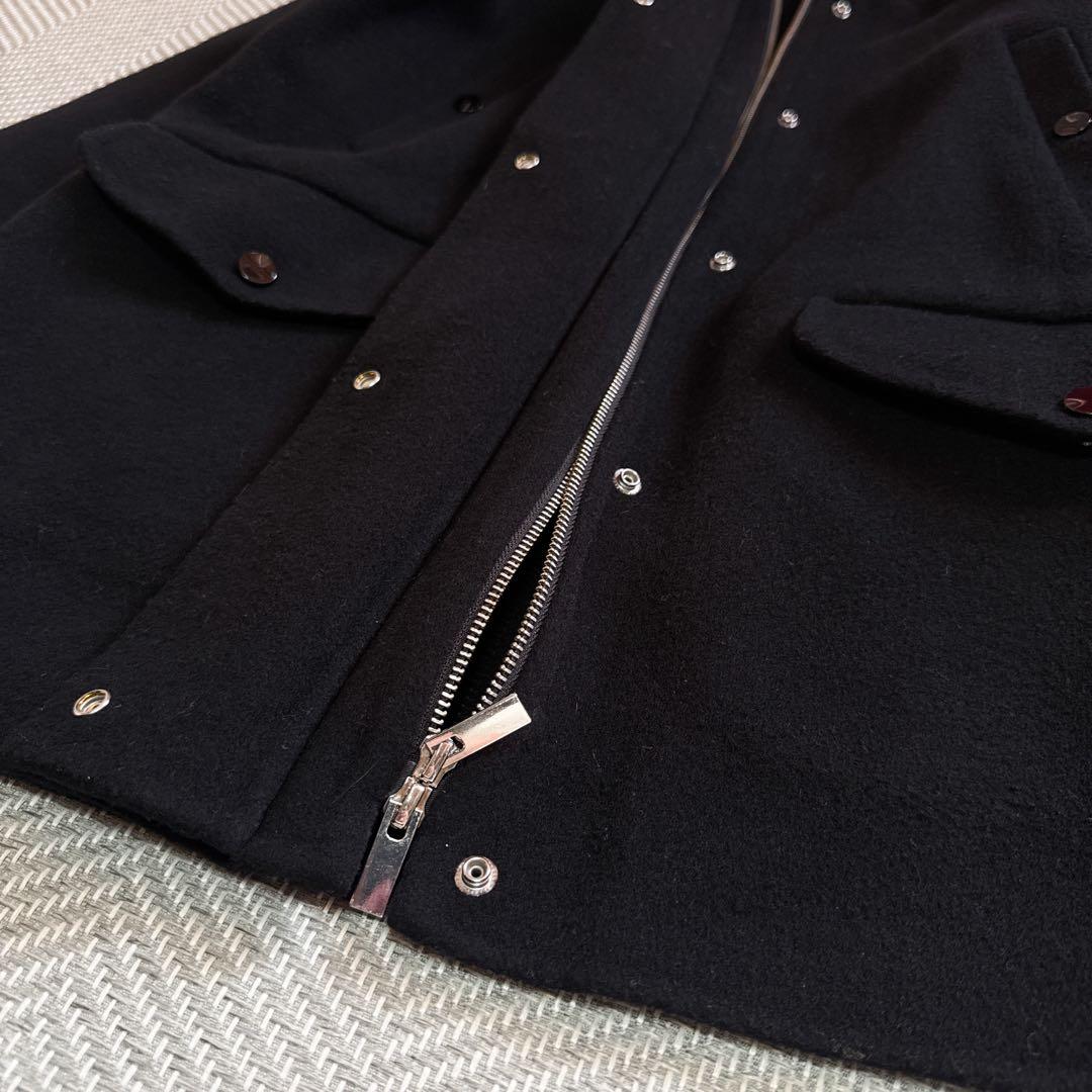 美品 Theory カシミヤ混 ダブルフェイス フード付き コート ブラック M