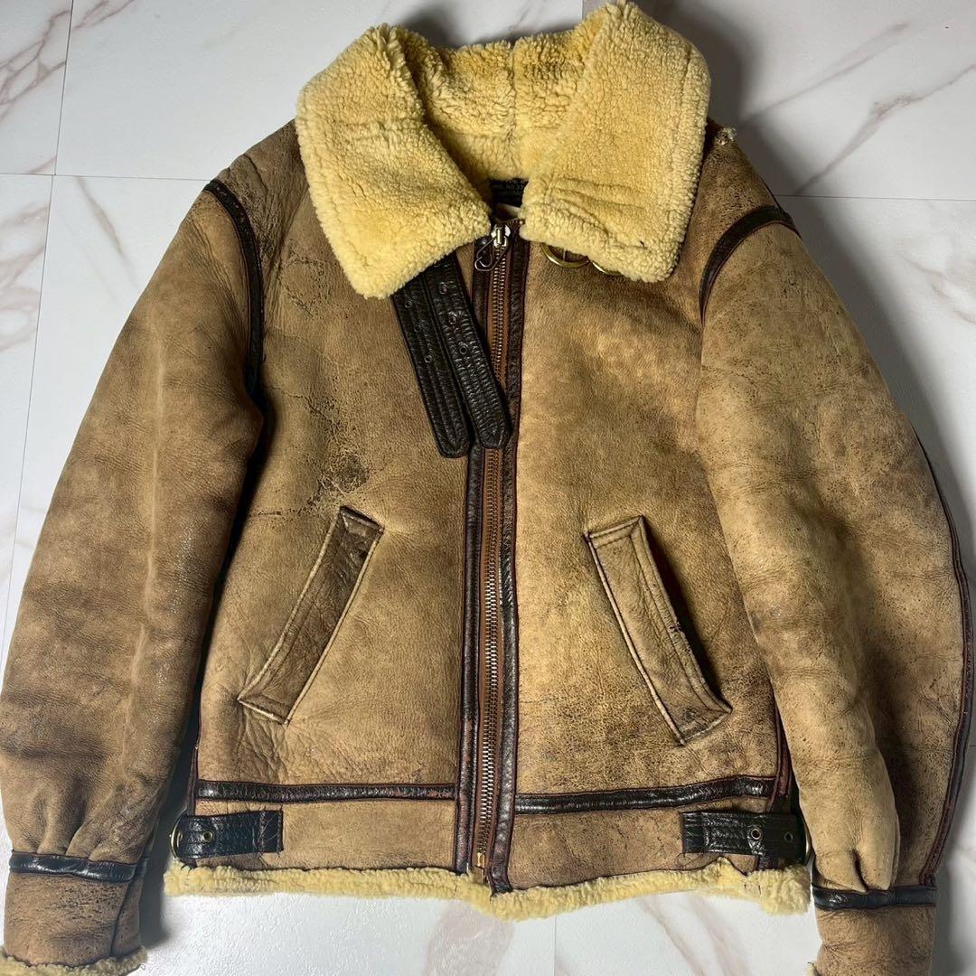 人気◆AVIREX USA TYPE B-3 フライトジャケット 羊革 36 M