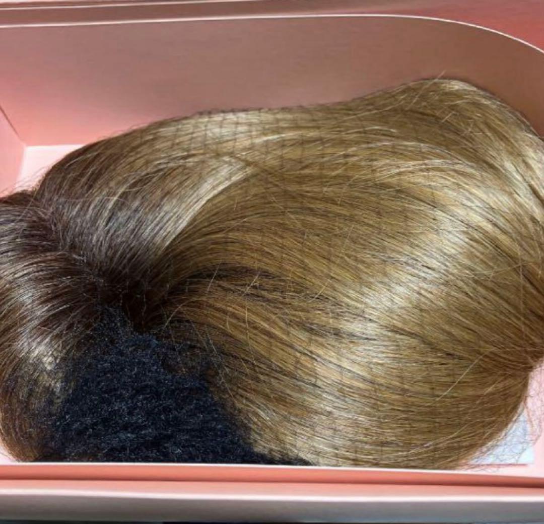 ピンクエイジ　手植えフルウィッグ　ウェーブ　カール　グラデーション