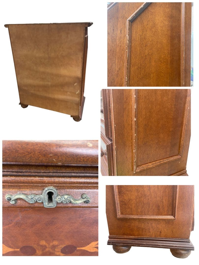 ◯イタリア ライティング ビューロー 机 木製 アンティーク デスク