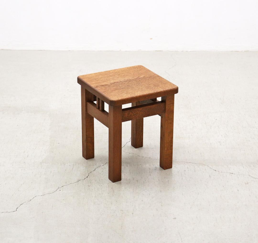 オーク無垢材 スツール チェア 椅子 花台 展示台 ヴィンテージ