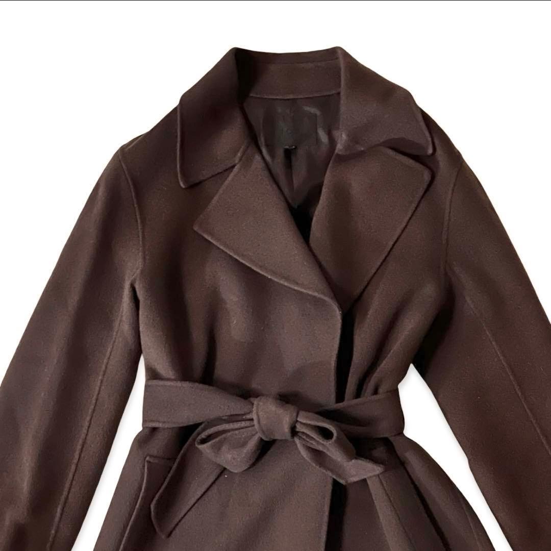 【美品】ICB ウールカシミヤ ガウン ロングコート ブラウン M ゆったり