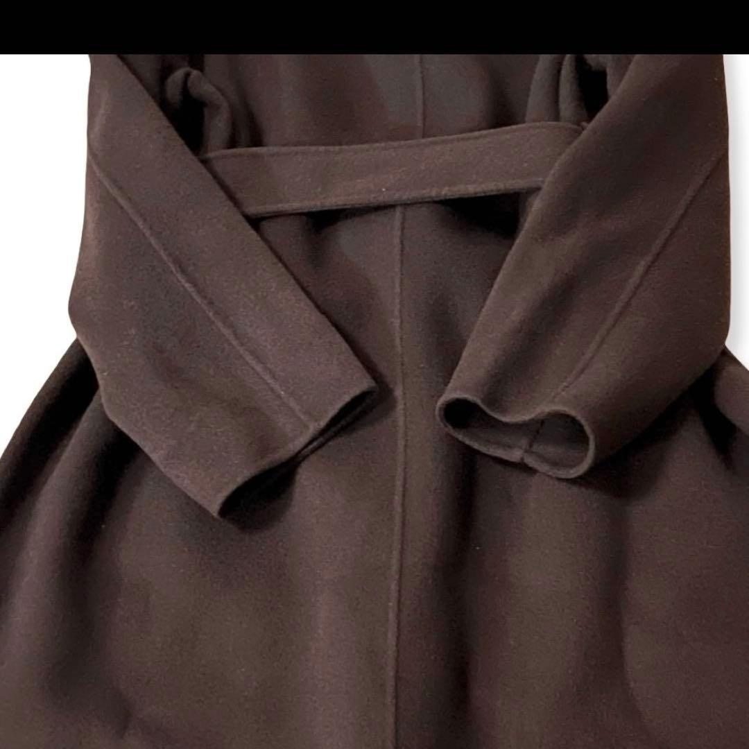 【美品】ICB ウールカシミヤ ガウン ロングコート ブラウン M ゆったり