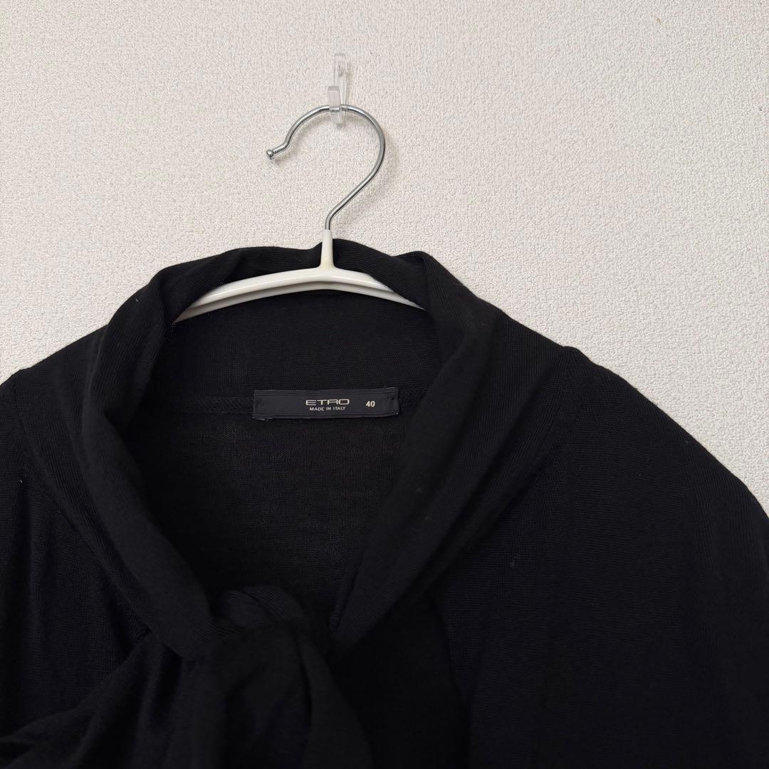 ETRO ♡ ボウタイリボンニットプルオーバー ブラック