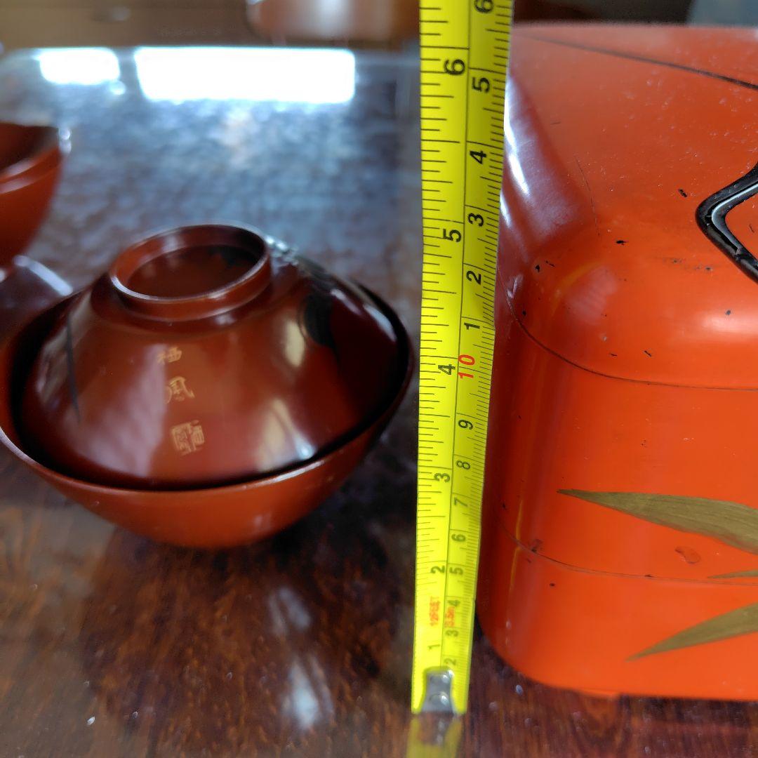 明治レトロ★海老柄御椀2個&昭和レトロ★海老柄 漆器重箱