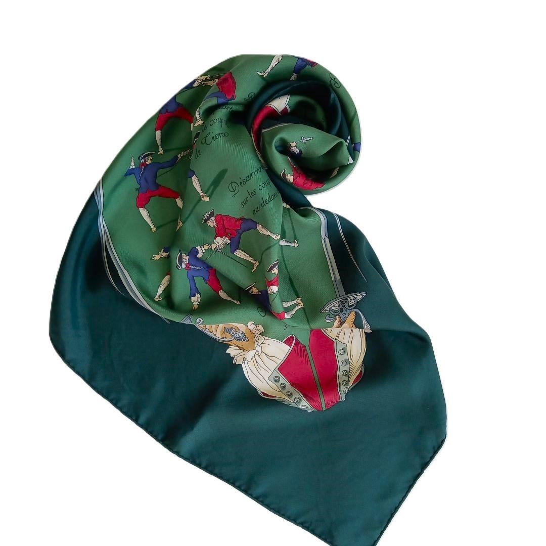 エルメス HERMÈS カレ90 高級シルク 大判スカーフ フェンシング柄