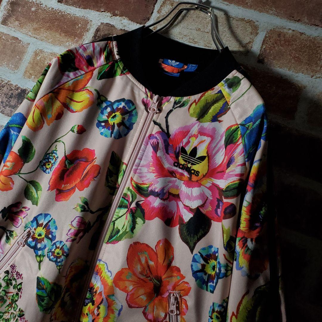 PAKAIAN adidas トラックジャケット 総柄 トレフォイル 花柄