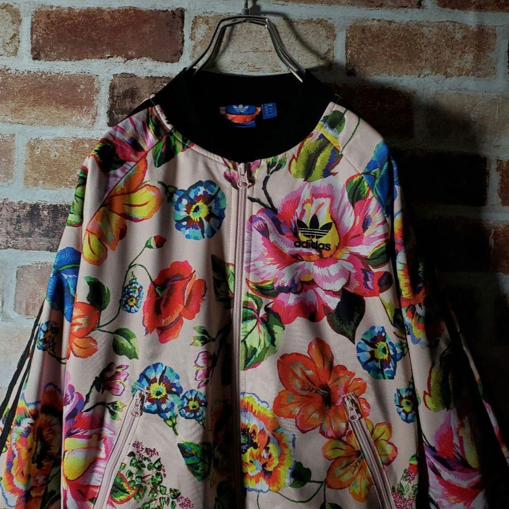 PAKAIAN adidas トラックジャケット 総柄 トレフォイル 花柄