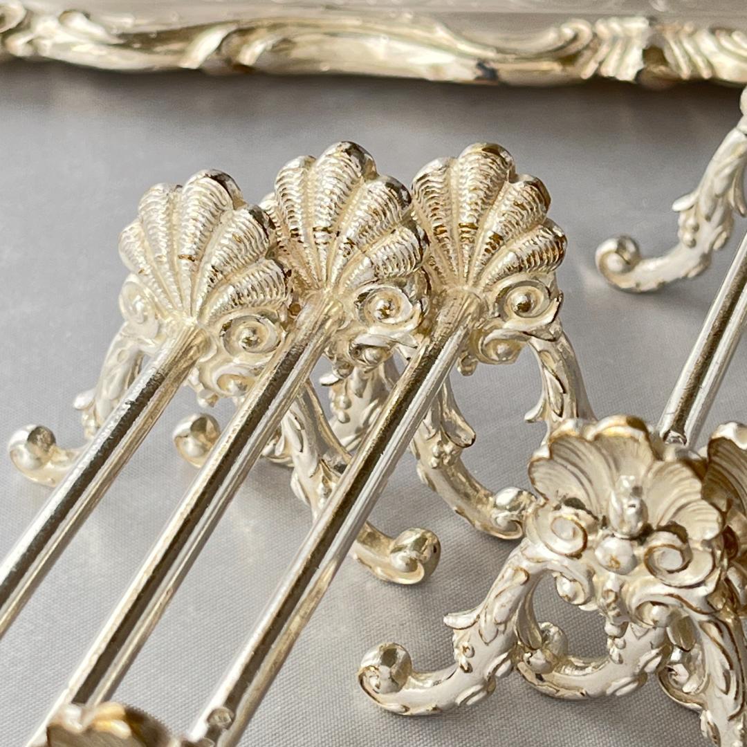 【仏蘭西】 シェルのナイフレスト / カトラリーレスト 6個【シルバープレート】