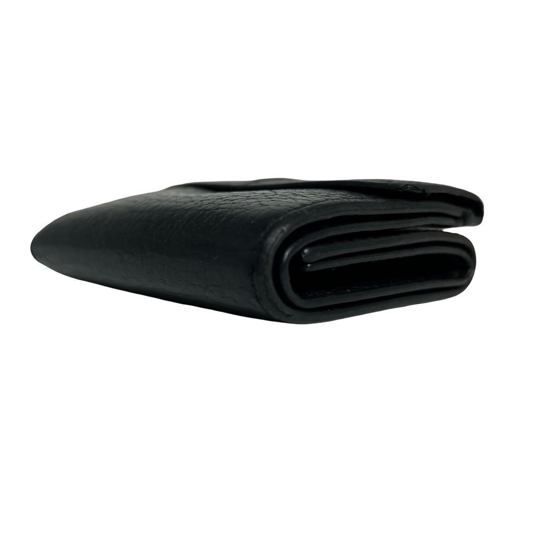 希少✨メゾンマルジェラ 三つ折り財布 4ステッチ レザー ブラック 黒