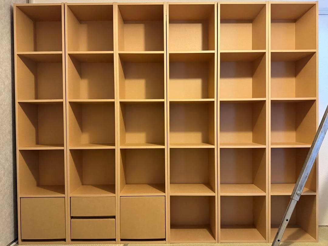 現地引取限定☆無印良品☆パルプボードボックス・タテヨコＡ４サイズ・５段・ベージュ