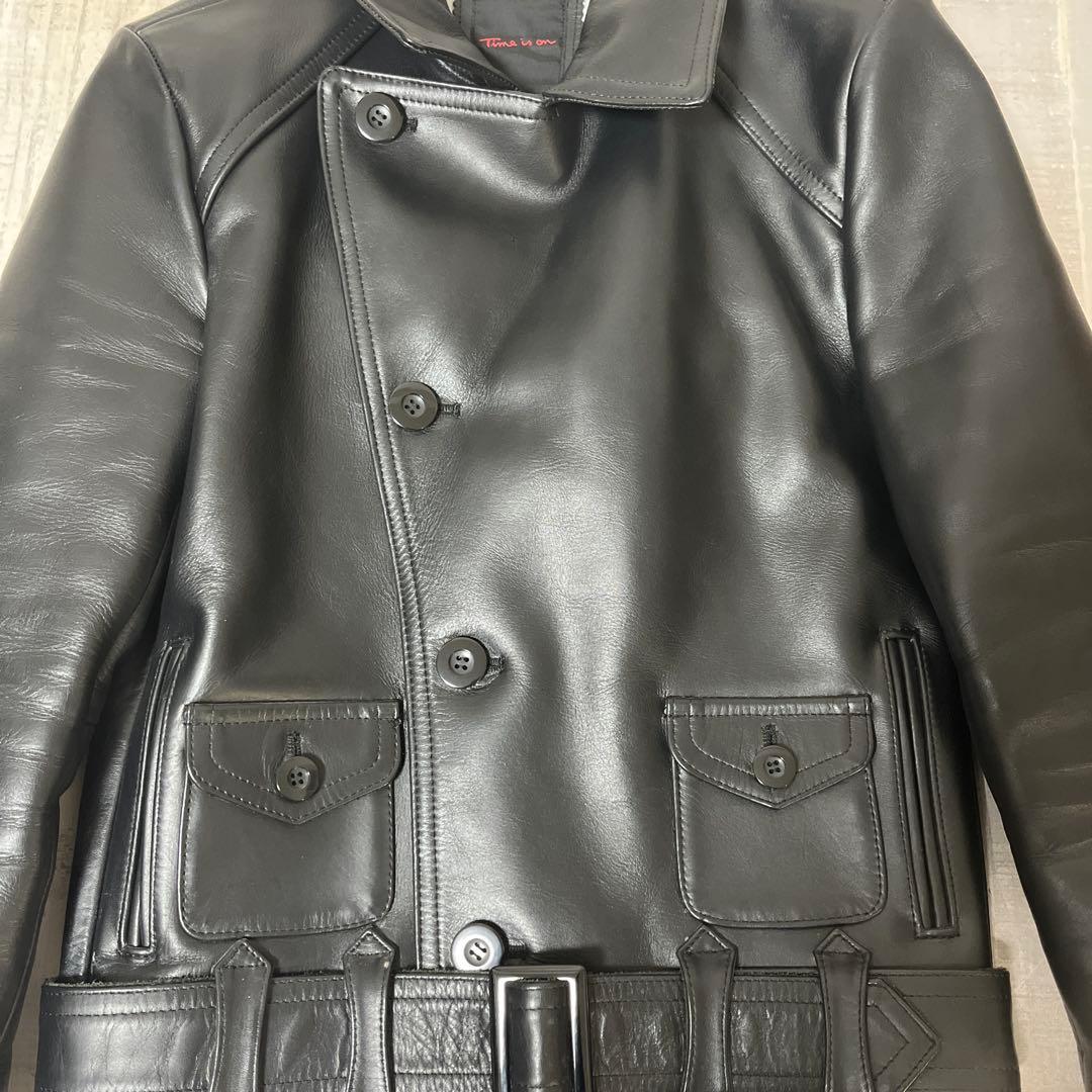 【極美品 柔らか上質牛革】Time is on カウハイド ダブル ライダース