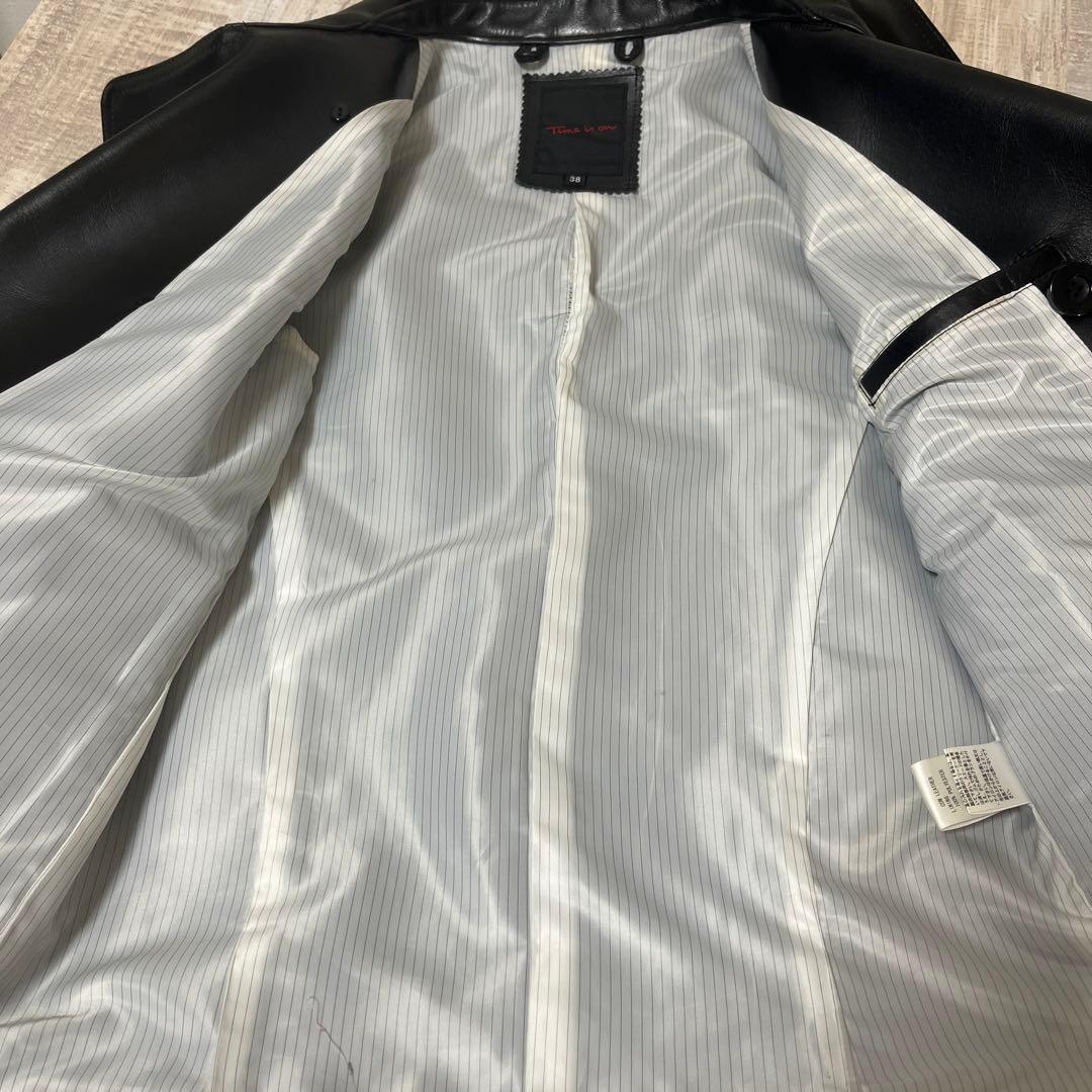 【極美品 柔らか上質牛革】Time is on カウハイド ダブル ライダース